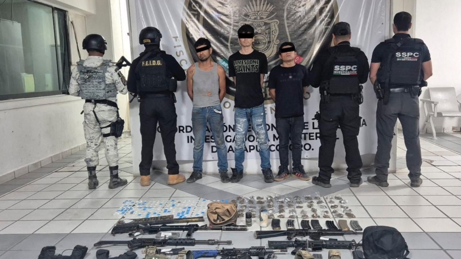 Cateo en Acapulco deja tres detenidos y el aseguramiento de armas, granadas y droga