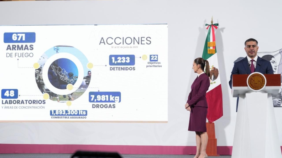 México intensifica lucha contra el crimen: más de mil detenciones y casi 8 toneladas de droga aseguradas en 15 días
