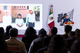 La Presidenta Claudia Sheinbaum durante la conferencia mañanera que ofrecio en la que se hicieron anuncios relacionados con la educación superior