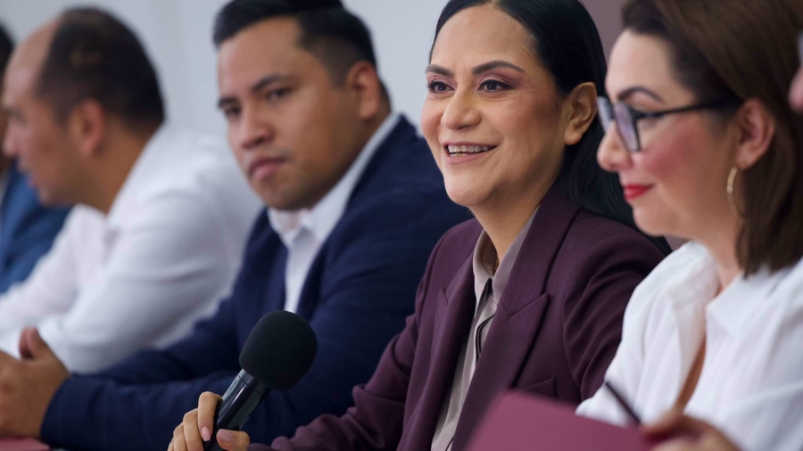 La Presidenta de CEN de MORENA en su reciente visita al comité de morena en Oaxaca